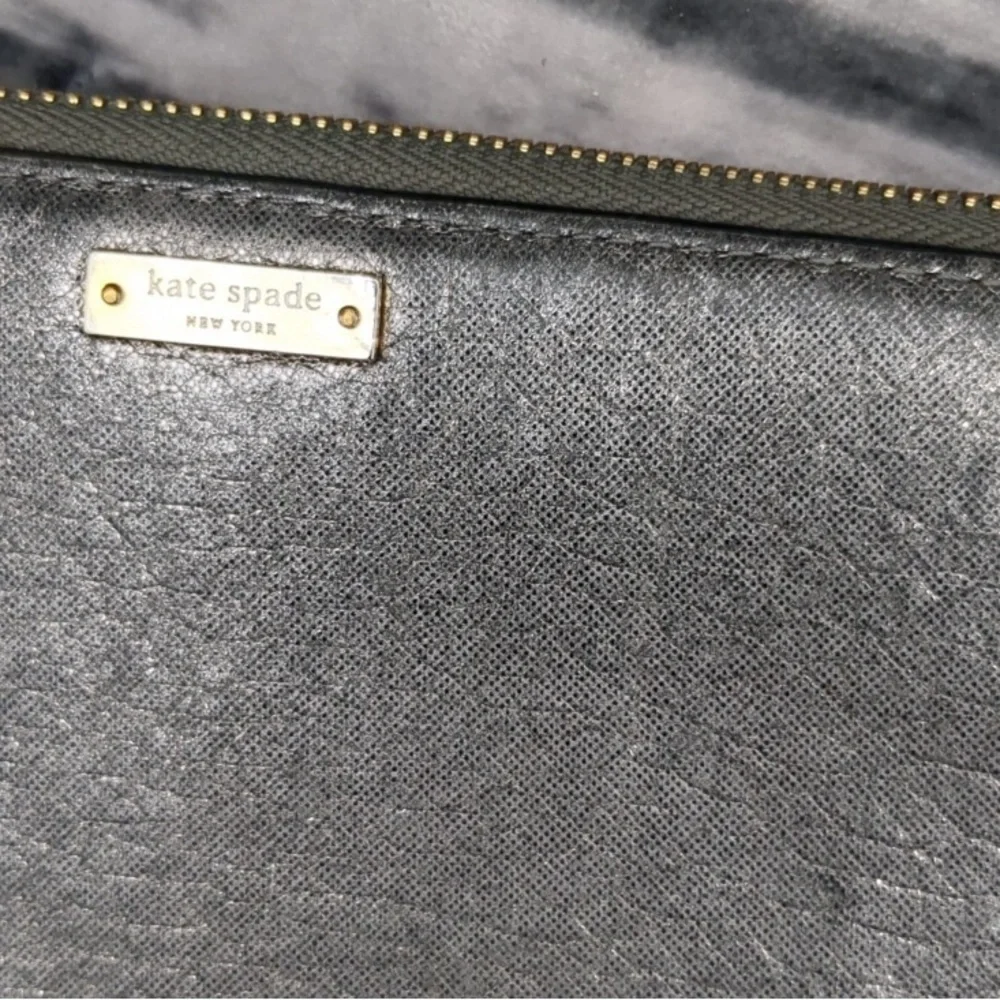 Silver and Grey Kate Spade Zip Wallet